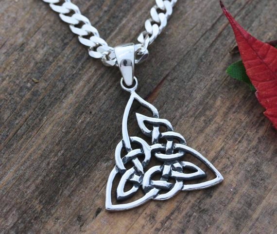 Sterling Silver Triquetra Celtic Knot Necklace Celtic Trinity