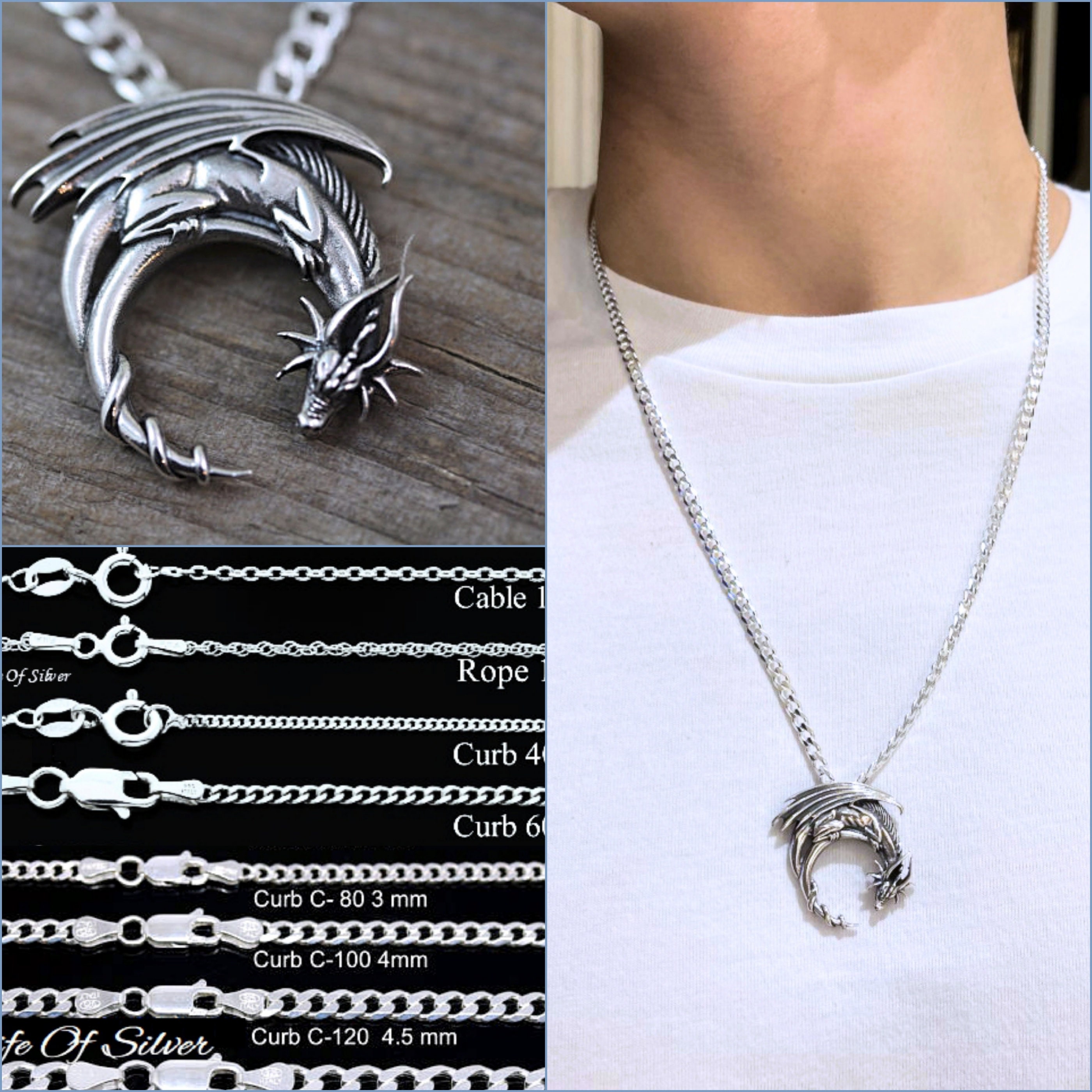 Silver dragon jewelry Clearance