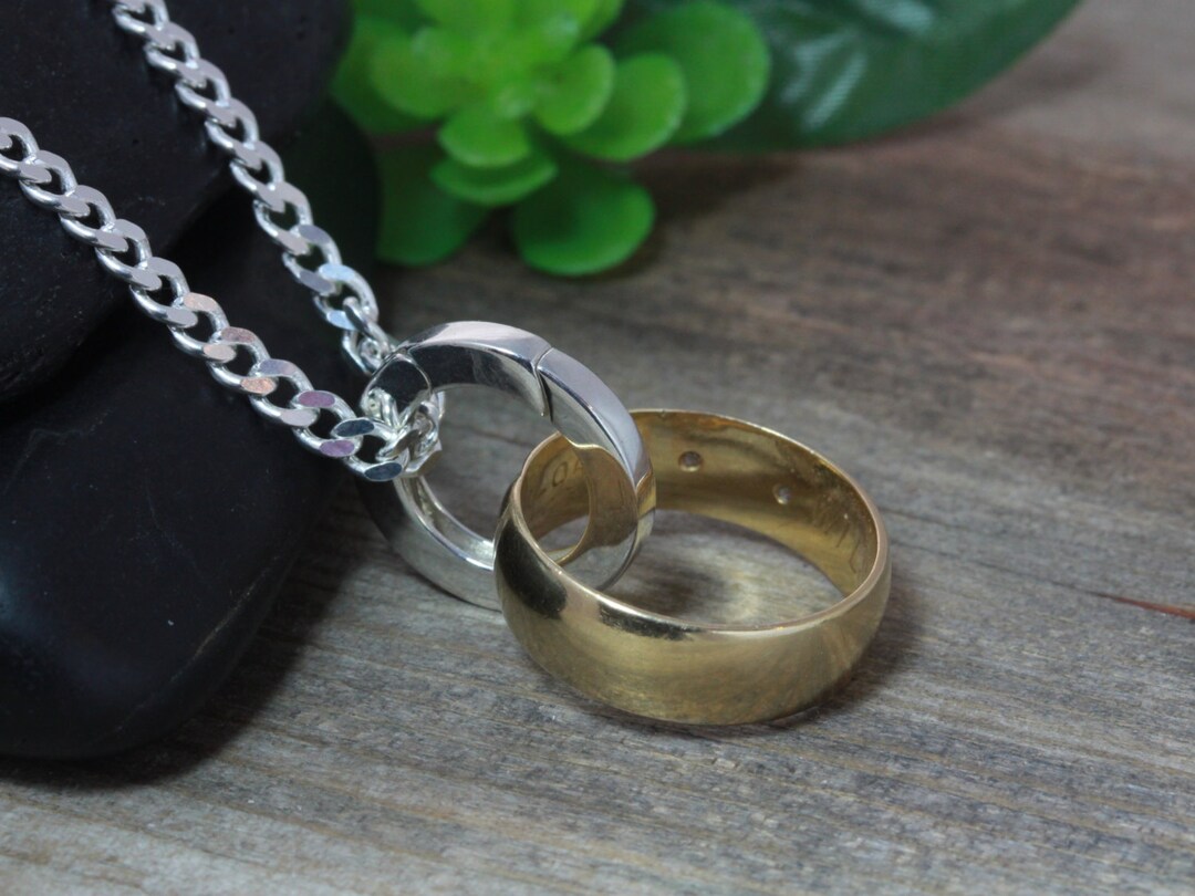 Sterling Silver Small Ring Holder Necklace, Small Ring Holder Keeper