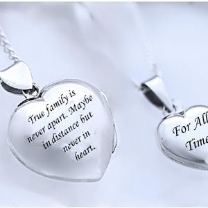 Set van 2 medaillons moeder en dochter gegraveerde medaillonketting op maat gemaakt sterlingzilveren hart medaillon cadeau medaillon: R-17 en R-19