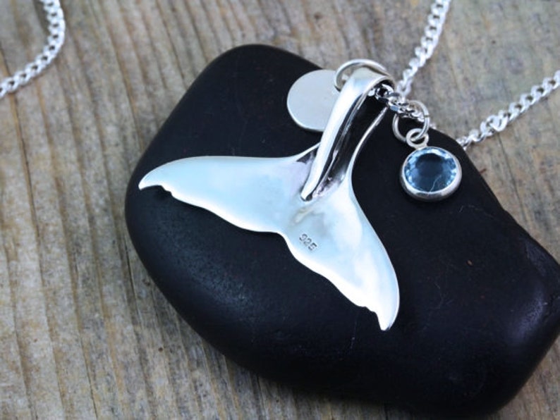 Leather necklace Men necklace Whale Fluke Necklace Whale tail Jewelry STERLING silver Whale Tail Necklace Whale Tail