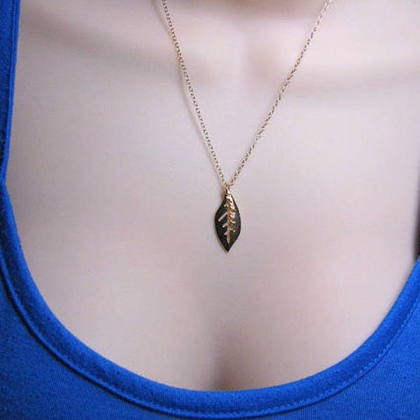 Gold Leaf Necklace. Leaf Necklace, Gold filled chain gold plated leaf. Jennifer Aniston inspired, Birthstone not included