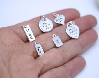 Sterling Silver Heart Pet ID Tag, Custom Laser Engraved Tag Heirlooms. Choose Tag Shape. Personalized Name Tag Silver Custom Jewelry