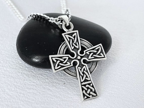 Collana Da Uomo Con Ciondolo Nodo Irlandese Con Croce - Foto 4