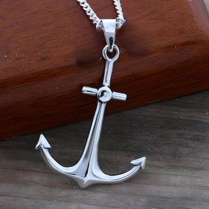 Anchor Necklace, Sterling silver Anchor, Mens Necklace. Anchor jewelry, Choose men/women Sterling silver chain. Silver anchor