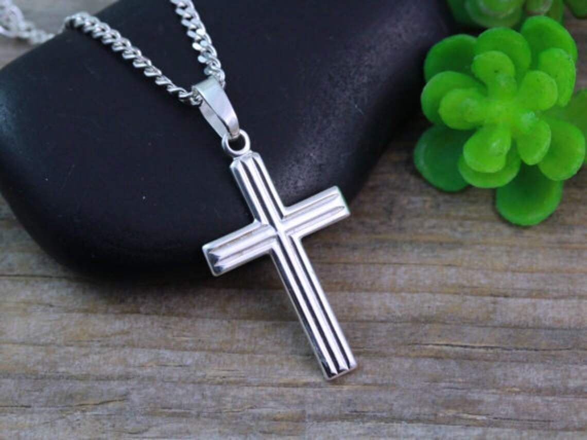 Personalized Girl Cross Necklace Engraved cross Necklace for Etsy