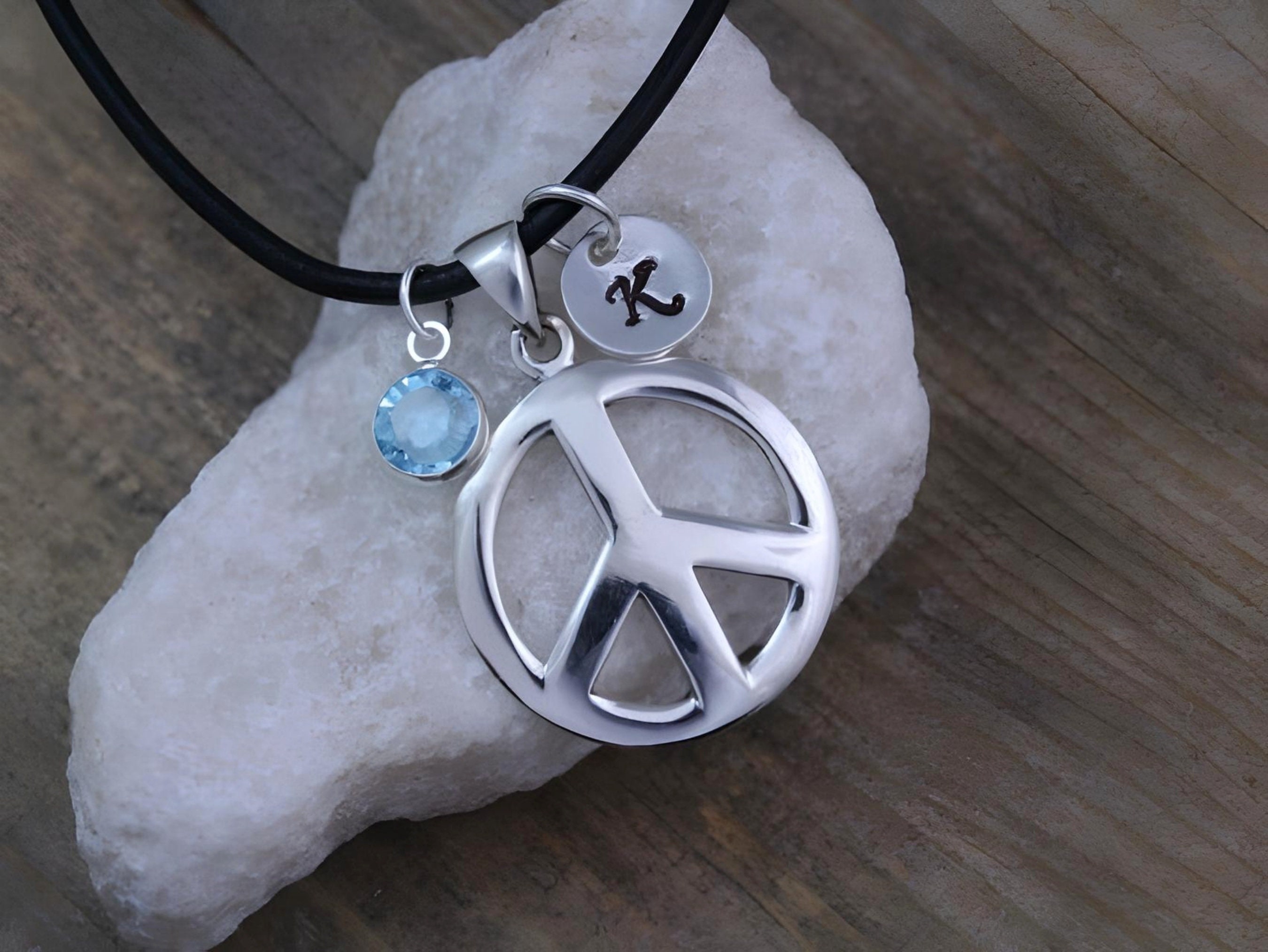Chain Peace Sign Sterling Silver Peace Sign Necklace Peace Silver Peace Sign Pendant ...