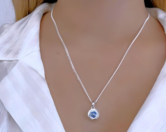 Sterling Silver Evil Eye Necklace Protection Blue Evil eye Friends Gift. SELECT Hansa or Evil Eye. Choose chain