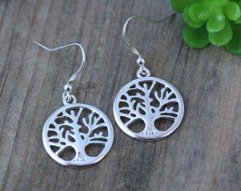 Sterling Silver Tree EARRINGS, Small tree 12 x12. Large tree 17x17mm. Popular Tree of life Design,