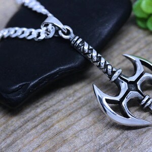 Sterling Silver Viking Axe Necklace Viking Axe Jewelry Mens - Etsy UK