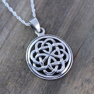Sterling Silver Celtic Knot, Knot Necklace, Friendship symbol, Celtic Knot Irish Jewelry, Choose chain. Never-ending Love and Loyalty