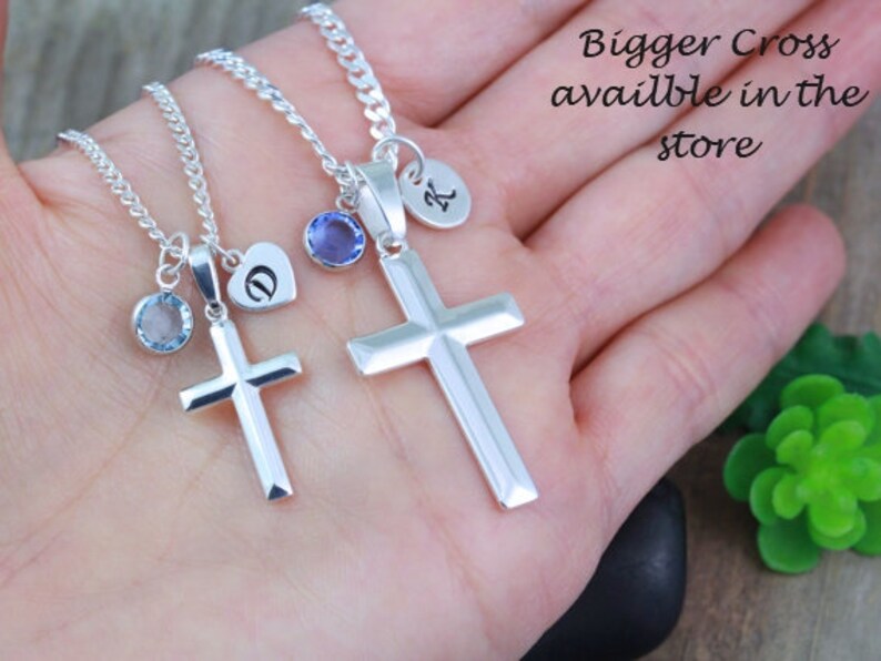 personalized cross necklace girl