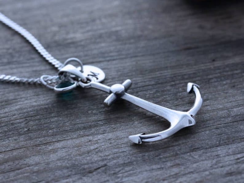 Anchor Necklace Sterling Silver Anchor Mens Necklace. Anchor Etsy