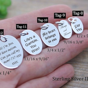 Kundenspezifischer medizinischer Alarm für Männer Frauen Sterlingsilber Laser graviert Kundenspezifische Tags Kundenspezifisch Oval Kreis graviert. Kette ohne Anhänger