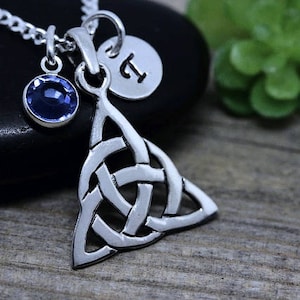 Sterling Silver Triquetra, Silver Trinity Knot Necklace, Celtic triquetra Personalized Charm Necklace, Irish Celtic jewelry