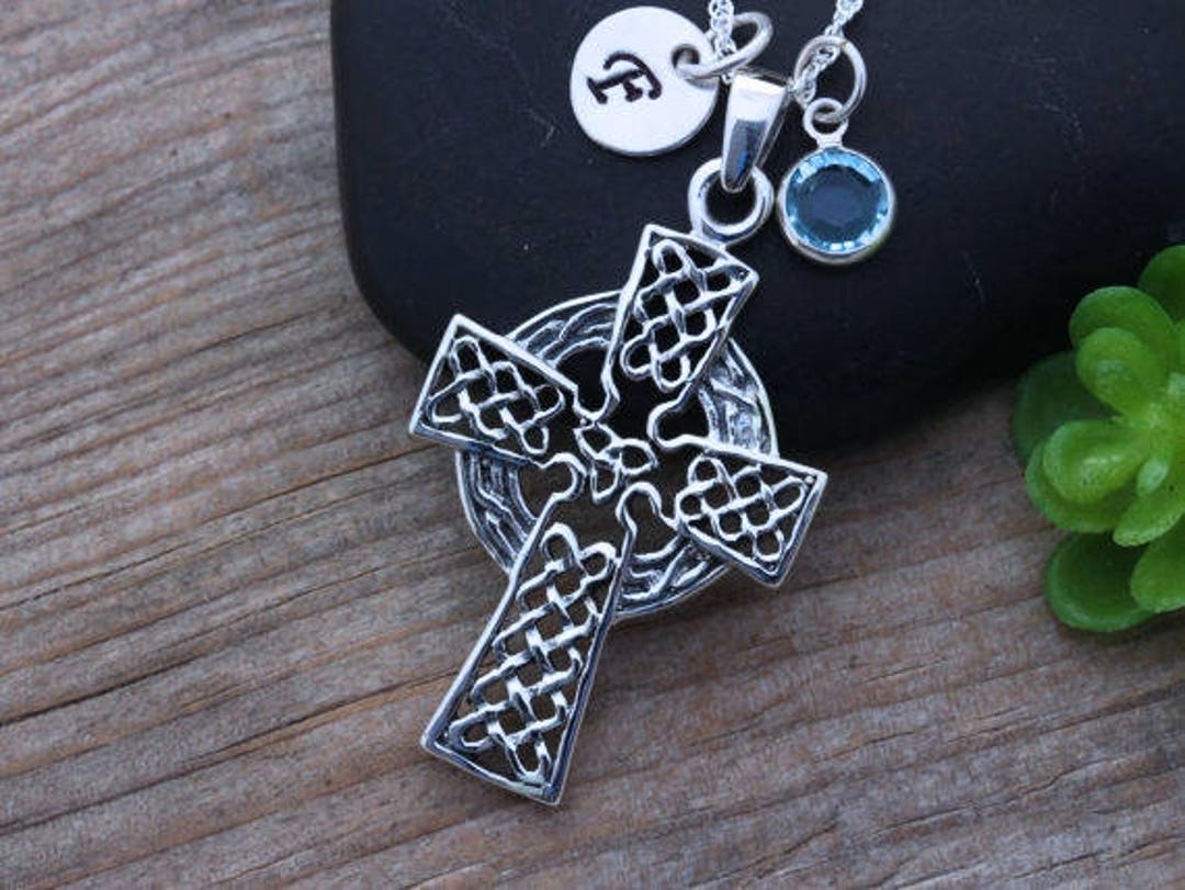 Celtic Cross Necklace, Sterling Silver Celtic Jewelry, Celtic Cross ...
