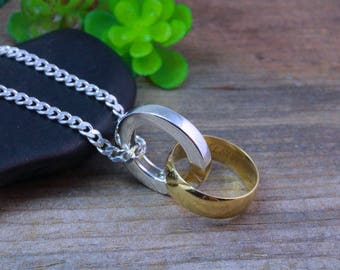 Mens Ring Holding, Sterling Silver Ring Holder Necklace, Unisex Ring Holder, healthcare workers Gift. Original Design. Choose Chain. 150