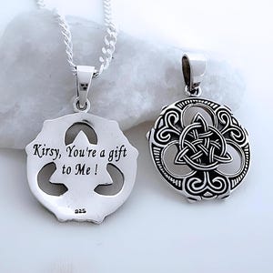 Personalisierte Triquetra Halskette Antiker keltischer Knoten Unisex. WÄHLEN kette.