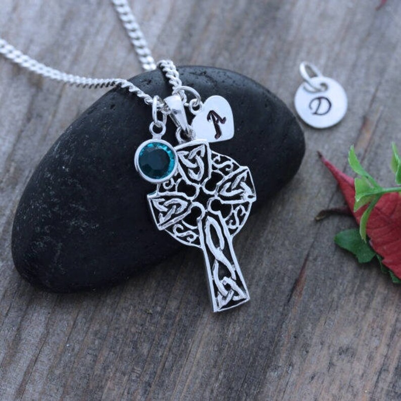 Sterling Silver Celtic Cross, Celtic Jewelry Irish Cross Necklace ...