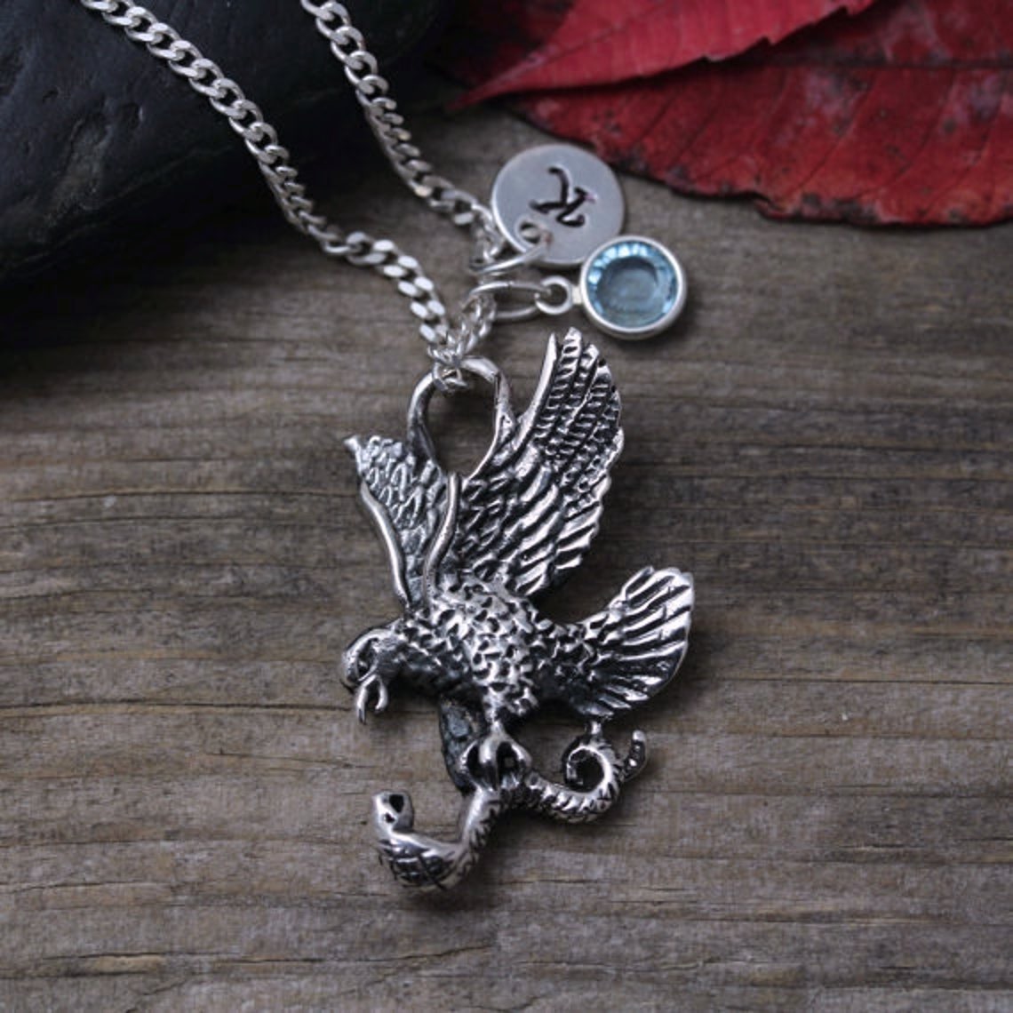 EAGLE Pendant Sterling Silver Eagle Necklace Mens Necklace Etsy
