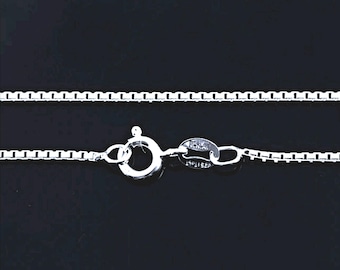 Sterling Silver Box Chain Italian Diamond Cut Box Chain 1.2 mm. 14" to 36 inches available, Choose size. VD-24