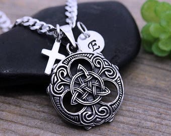 Women's Celtic Trinity Necklace, Sterling silver Triquetra Necklace, man Irish Jewelry, Celtic Scottish Jewelry, Celtic knot pendant.