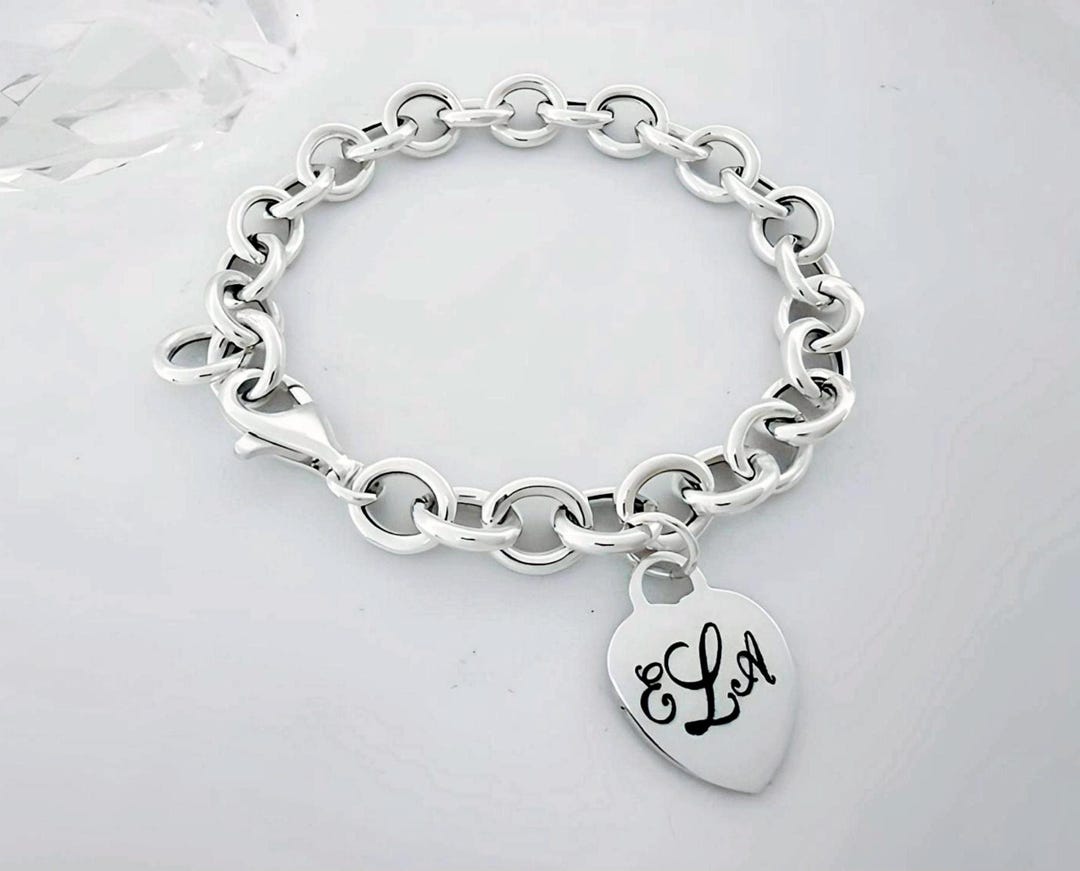 925 Sterling Silver Toggle Bracelet Personalized Engraved