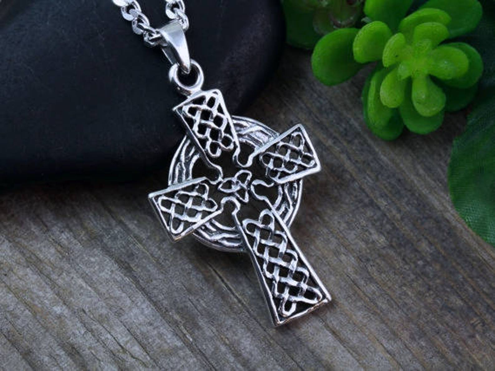 Protective Celtic Cross Sterling Silver Men Cross Cross Mens - Etsy