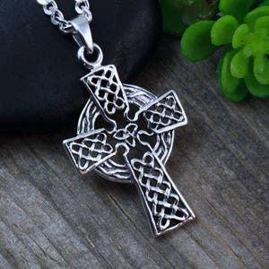 Protective Celtic Cross Sterling Silver Men Cross Cross Mens - Etsy