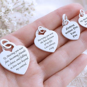 925 Solid Sterling Silver Engraved Heart Custom Name Personalized Engraved Gift For Women. Circular, Oval Shape tag. ID Alert. ChainNo Incl=