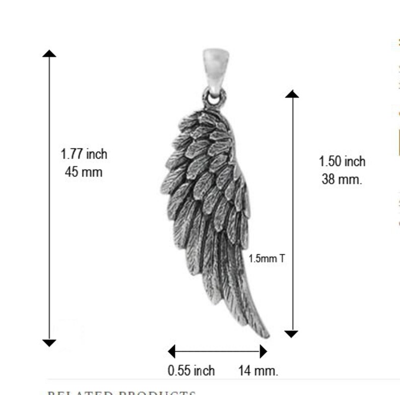 Engraved Wing. Sterling Silver Wing Necklace. Customized Wing Etsy