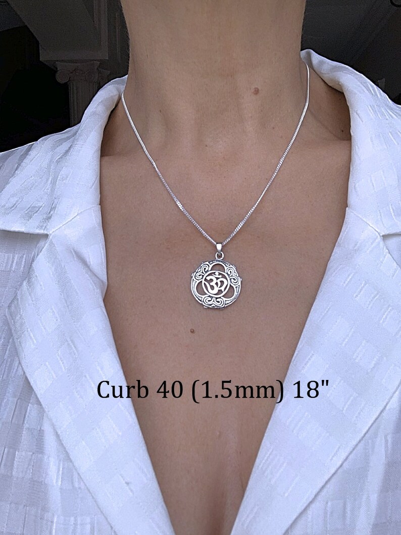 Silver OM Necklace Sterling silver Om jewelry Choose Chain Etsy