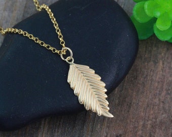 Gold leaf Necklace, Gold Filled Leaf charm, Gold filled chain necklace, Leaf charms Necklace, Celebrities inspired Jewelry