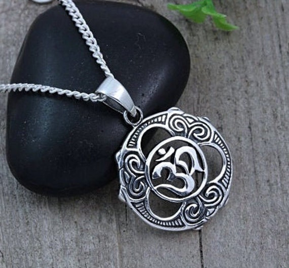 Silver Om Necklace Sterling Jewelry Choose Your - Sterling Silver Om Pendant Necklace