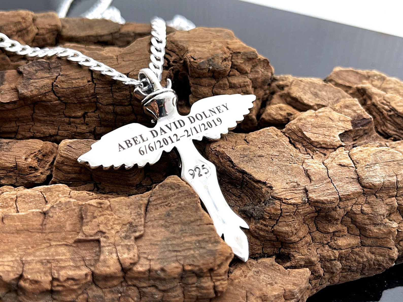 Sterling Silver Angel Cross Necklace Choose Sterling Chain. Etsy