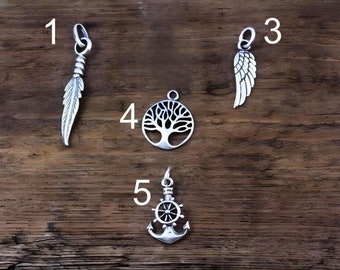 Add Sterling Silver charm. add charm, small silver charm, sterling charm, sterling charms, silver charms