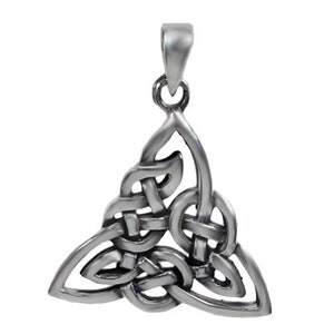 Sterling silver Celtic Knot Necklace, Triquetra Knot Celtic Jewelry, Mens Knot Necklace, Unisex Jewelry gift. Mens Celtic knot pendant. 9255 image 4