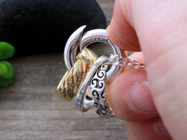 Sterling Silver Ring Holder Necklace Choose chain. Mens Ring Etsy