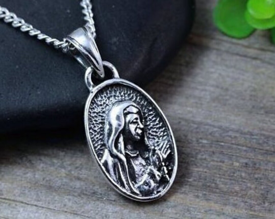 Mary Mother of God Necklace, Virgin Mary Necklace, Sterling Silver ...