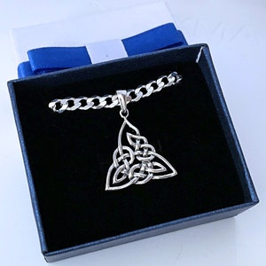 Sterling silver Celtic Knot Necklace, Triquetra Knot Celtic Jewelry, Mens Knot Necklace, Unisex Jewelry gift. Mens Celtic knot pendant. 9255 image 1