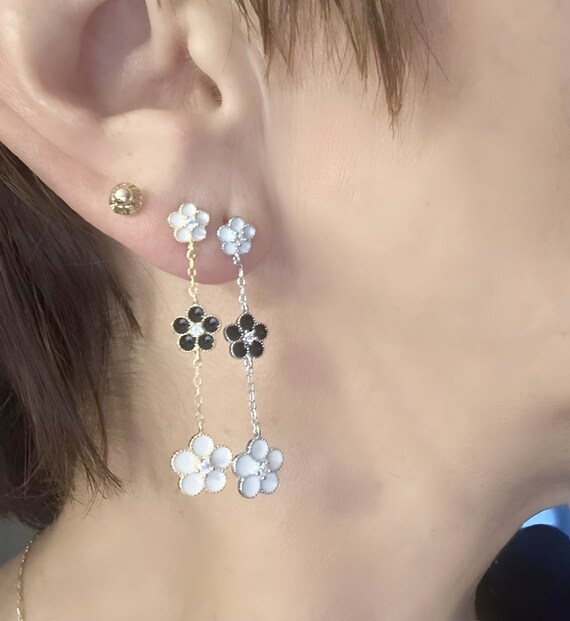 Paire De Boucles D'oreilles Clous Anciennes - En Argent Massif 925, Occasion (vintage)