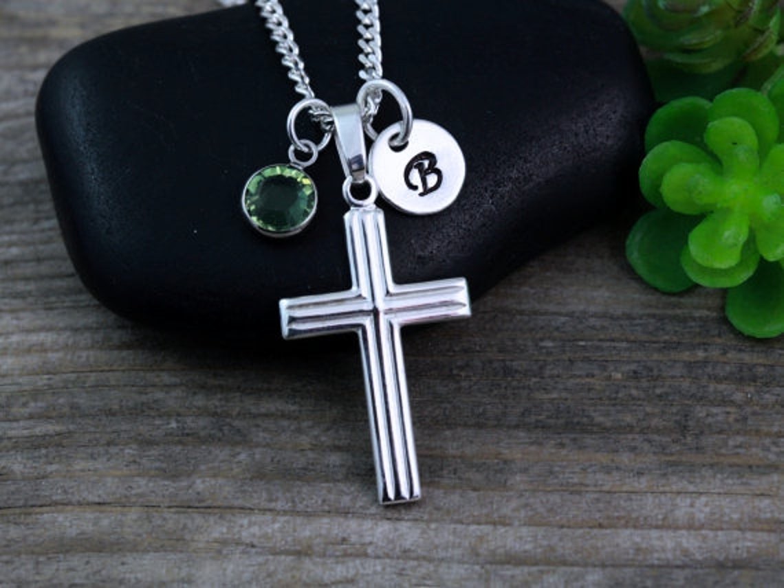 Personalized Girl Cross Necklace Engraved Cross Necklace for Etsy