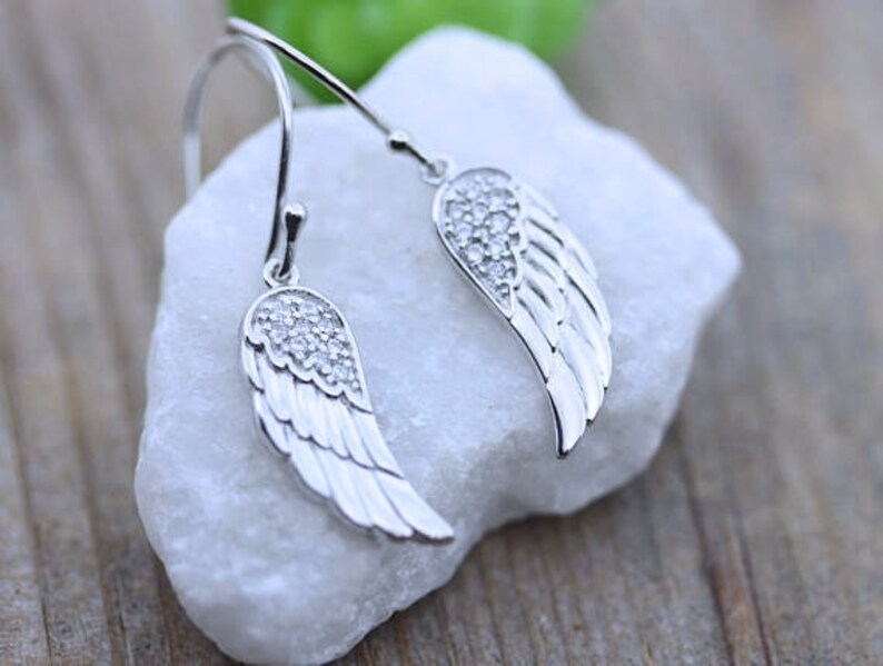 Set Sterling silver Angel Wing Necklace and Earrings