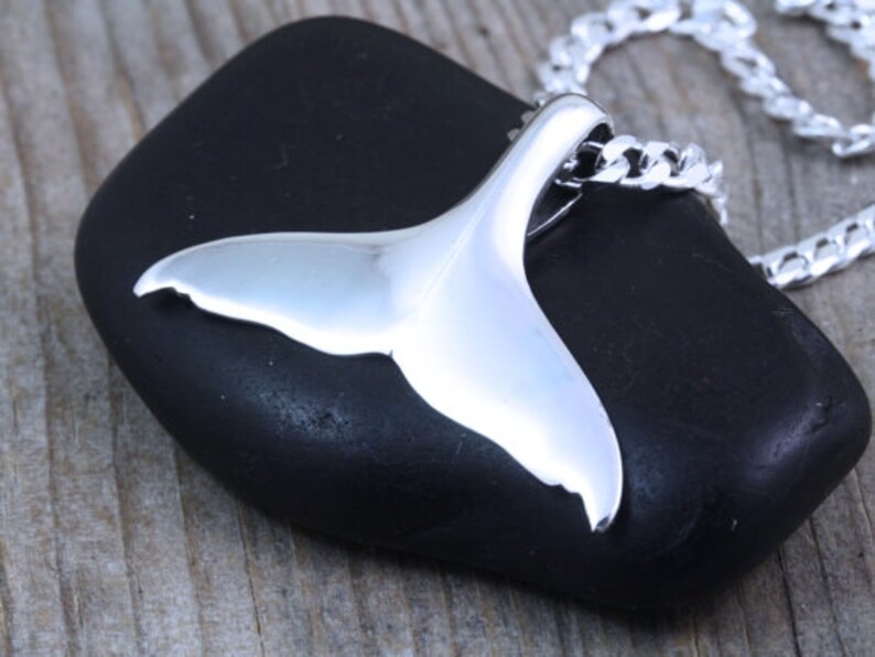 Leather necklace Men necklace Whale Fluke Necklace Whale tail Jewelry STERLING silver Whale Tail Necklace Whale Tail
