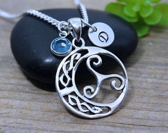 Sterling silver Triskelion Celtic Knot Necklace, Celtic Jewelry, riskele for neutralizing harmful energy, gift      _5206