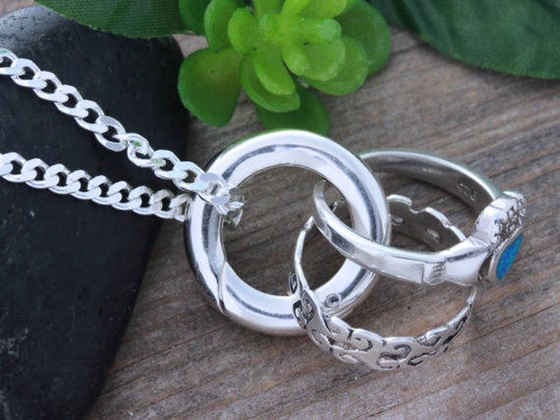 Sterling Silver Ring Holder Necklace Mens Ring Holding Etsy