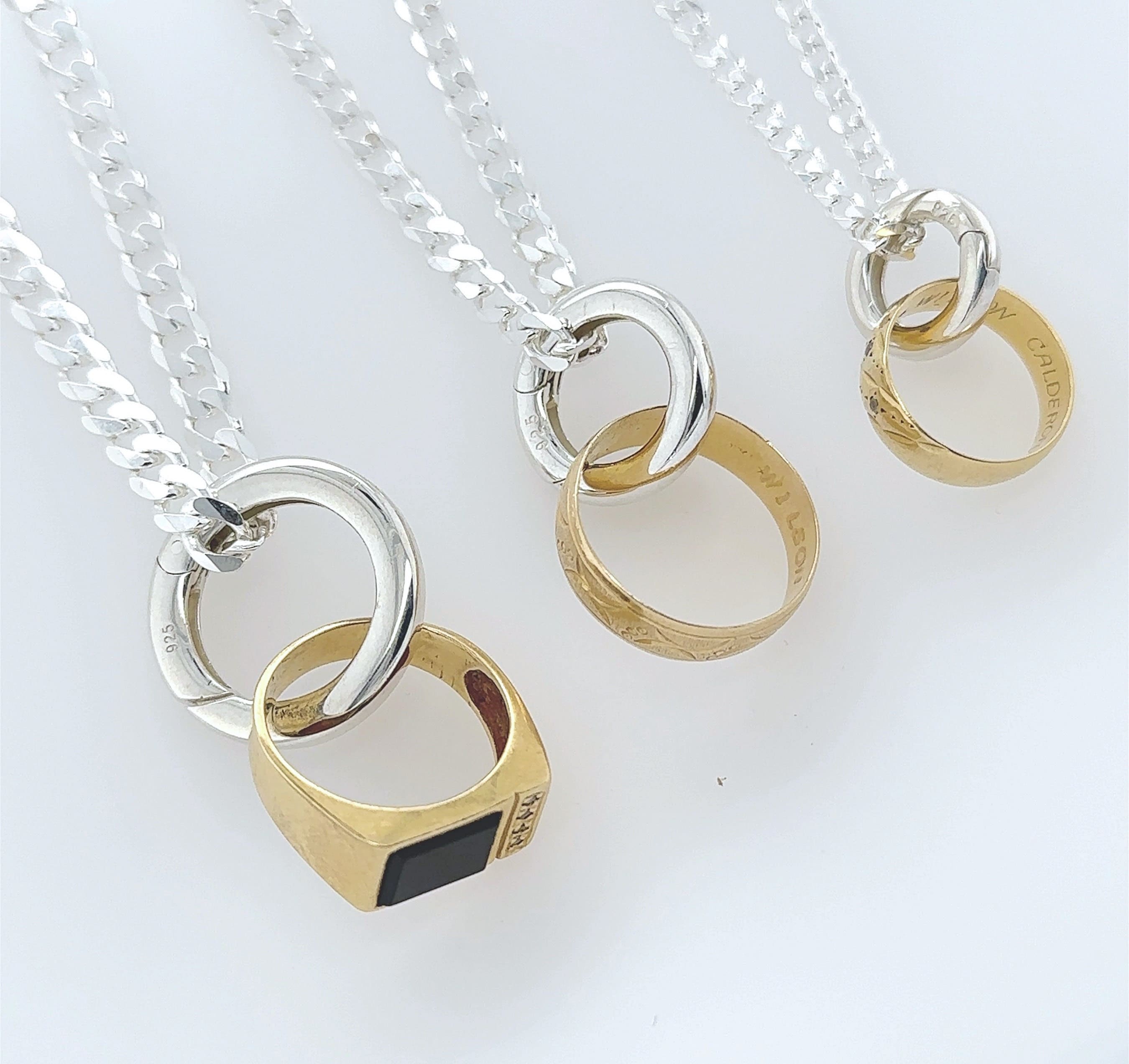 Gold ring holder necklace twisted wire | Fruugo UK
