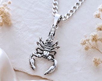 Sterling Silver Scorpion Necklace. Silver Scorpion Necklace