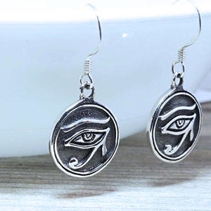 Auge des Ra Ohrringe, Horus Ohrringe, Ägyptisches Auge Ohrringe, Auge des Horus Ohrringe, Silberauge des Ra Ohrringe, Ägyptisches Auge Ohrringe. Auge des Horus