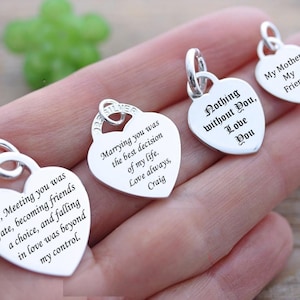 925 Solid Sterling silver Engraved Heart Custom Name Personalized Engraved Gift For Him. Circular Shape Tag Oval tag. Chain No Included